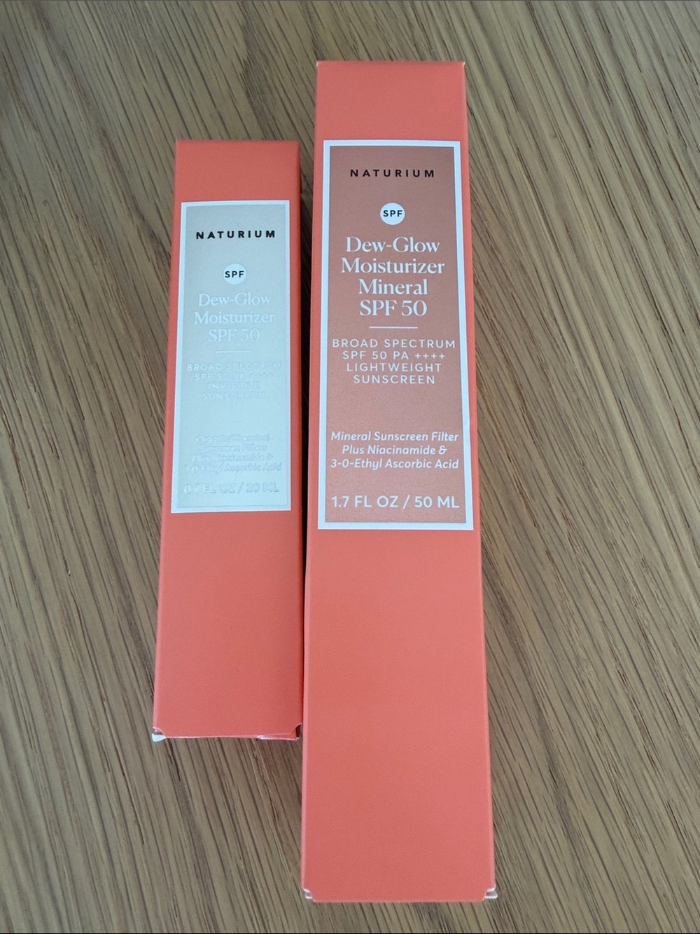 Naturium Dew-Glow Moisturizer Mineral SPF 50 - full size and travel size bundle